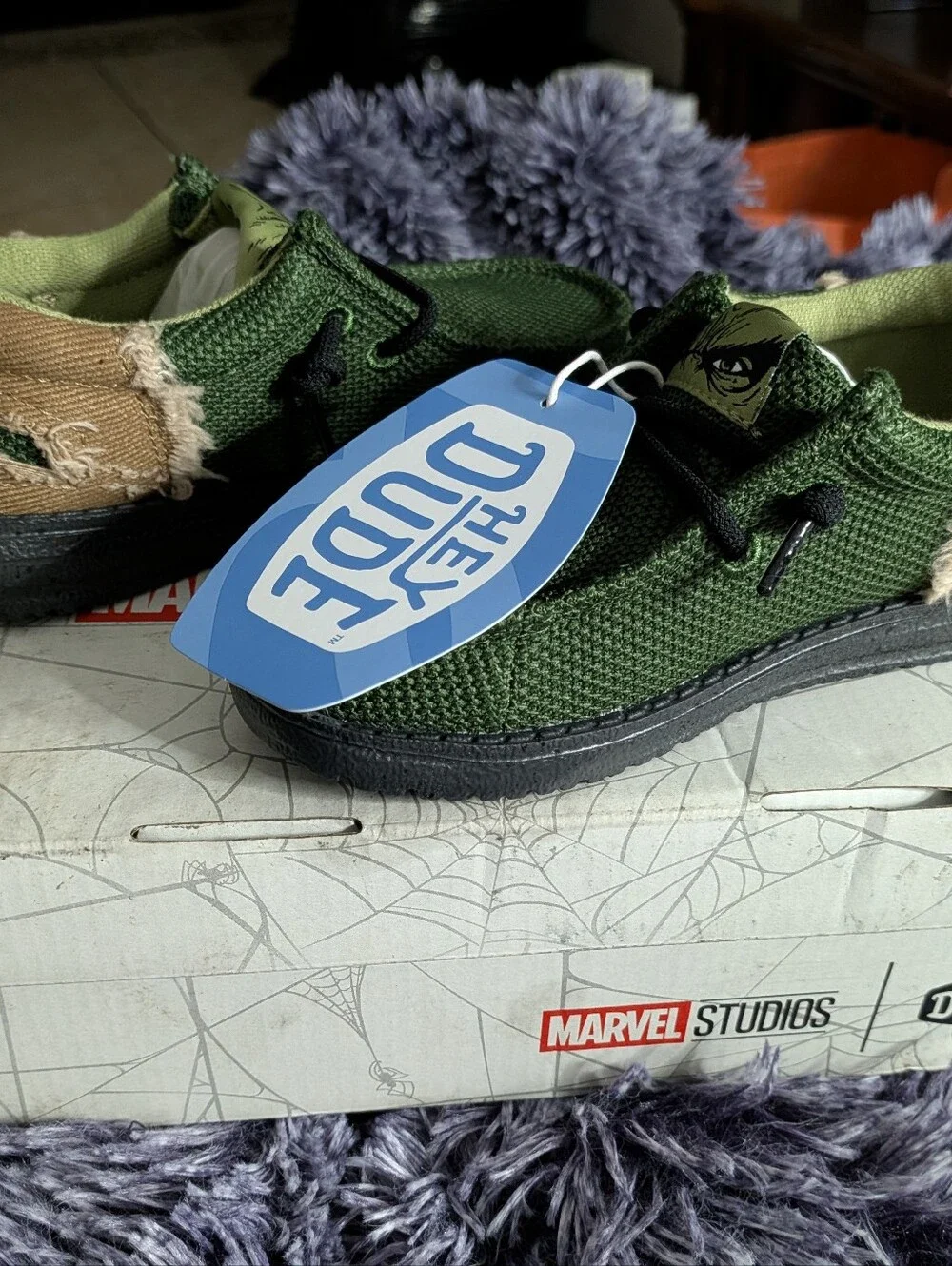 Marvel Wally Funky Hulk Green and Brown Shoes